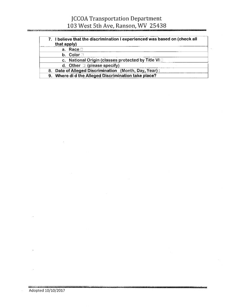 COMPLAINT FORM AND PROCEDURES (Page 4)