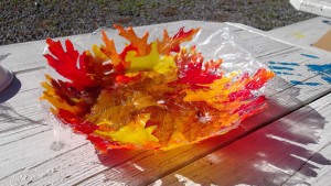 Leaf bowl drying in the sun
